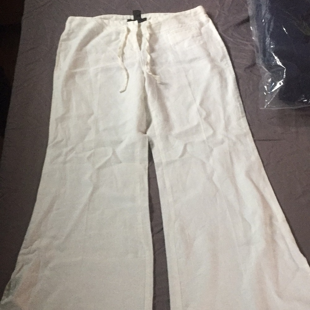 White linen pants from express